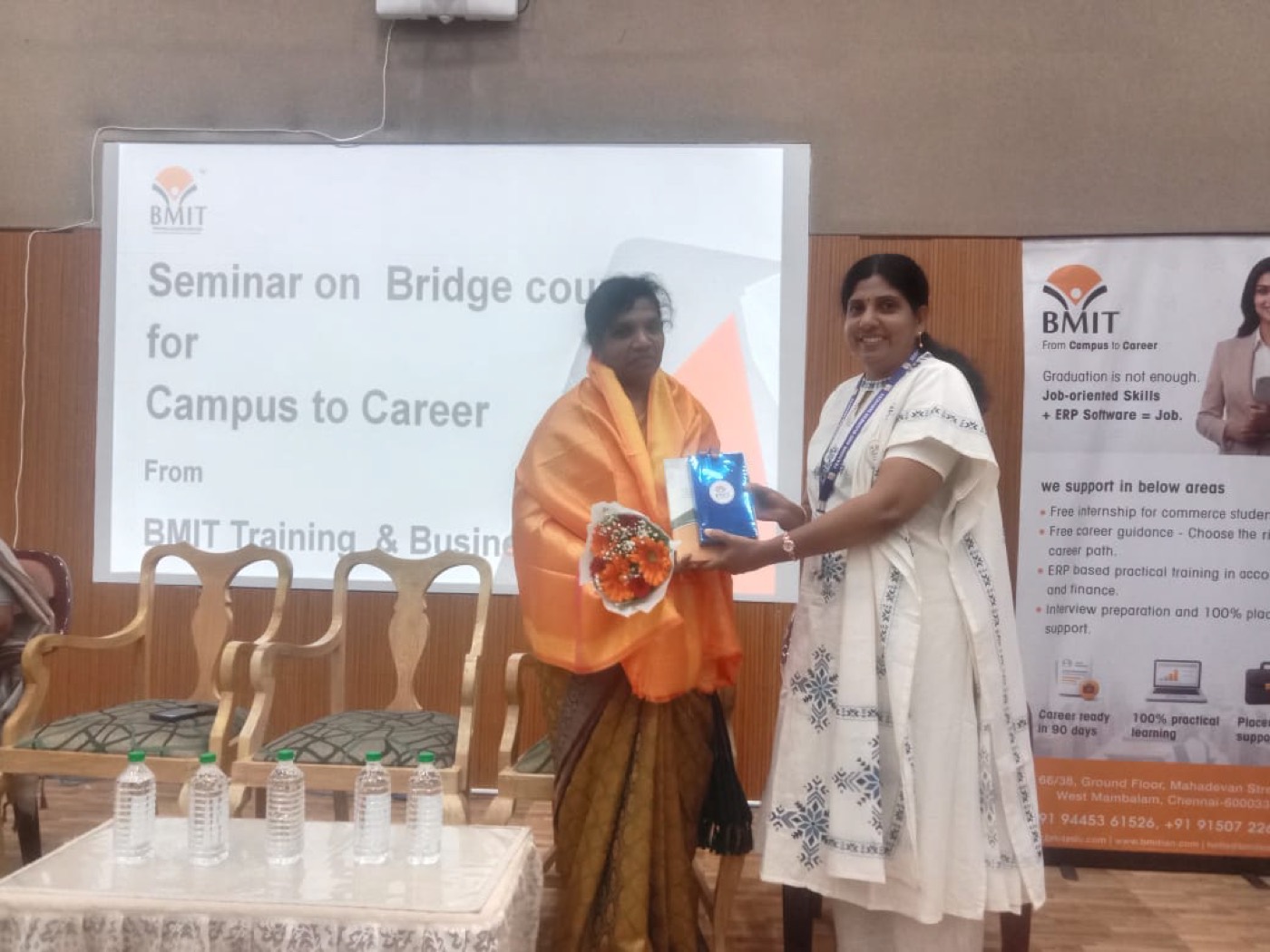 A BMIT trainer presenting at Women's Christian College