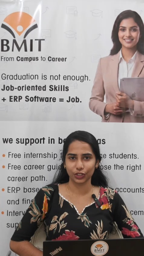A BMIT student recording a video testimonial